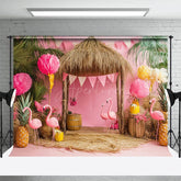 Aperturee - Aperturee Pink Summer Flamingos Sweet Photography Backdrop